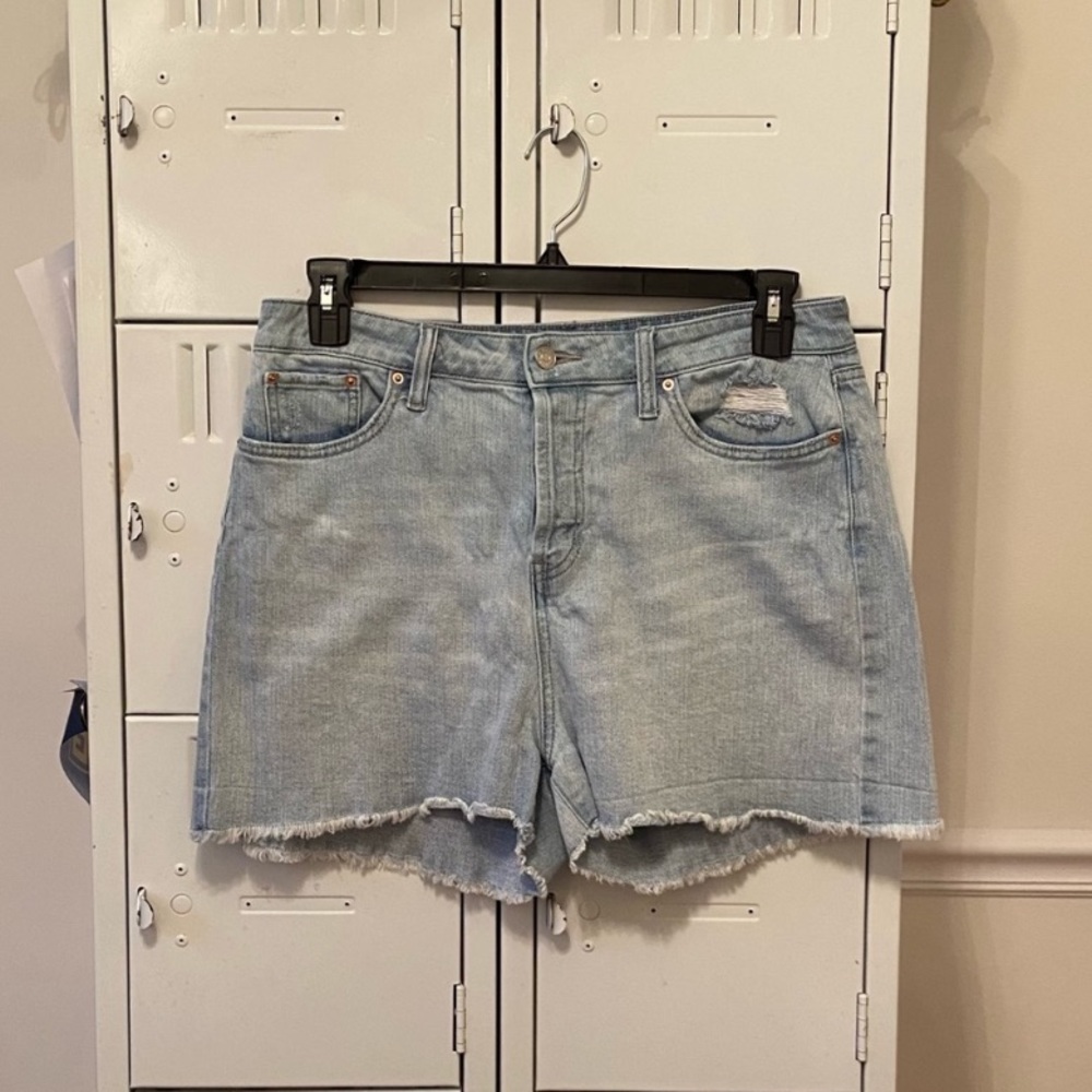 High Rise Cut Off Denim Shorts